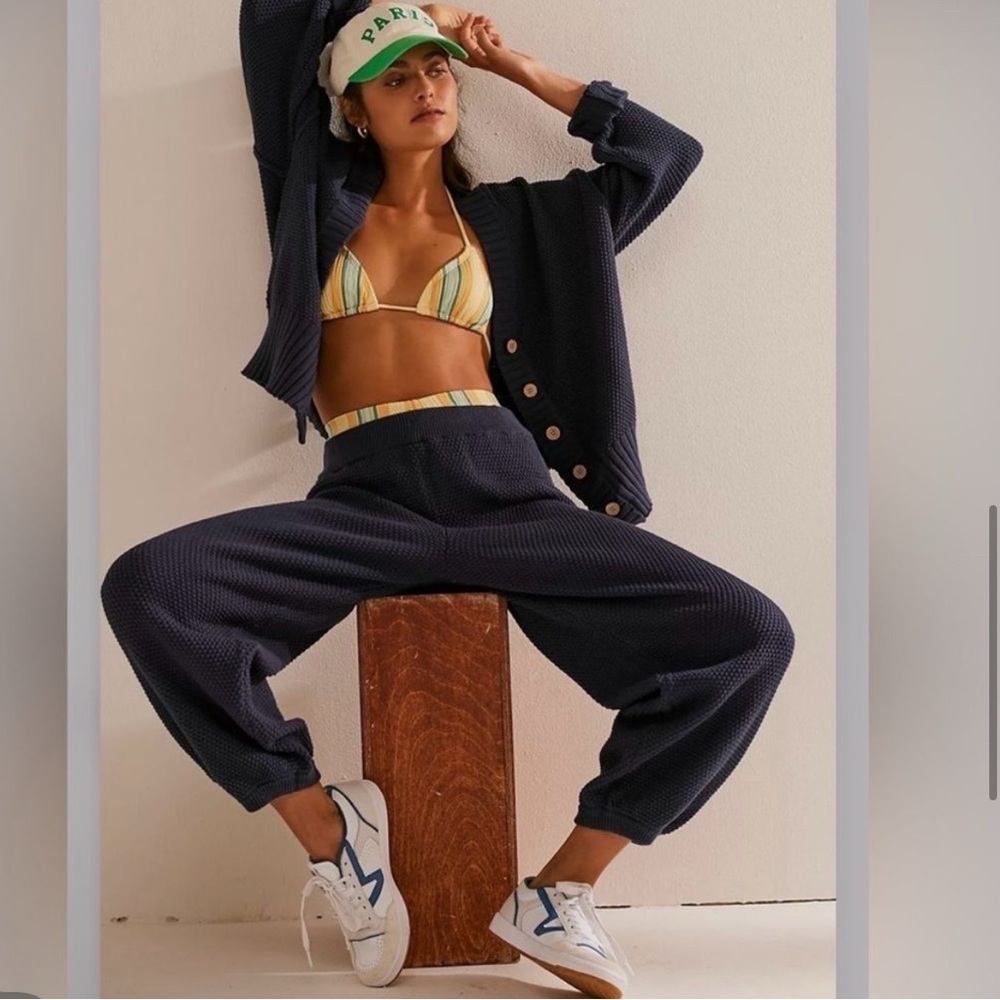 Free People Navy Jumpsuit